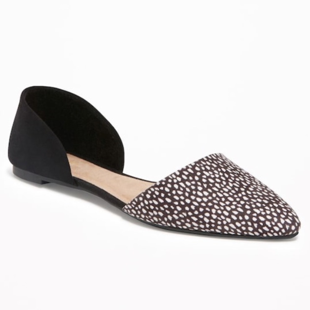 Suede Animal Print D’Orsay Flats